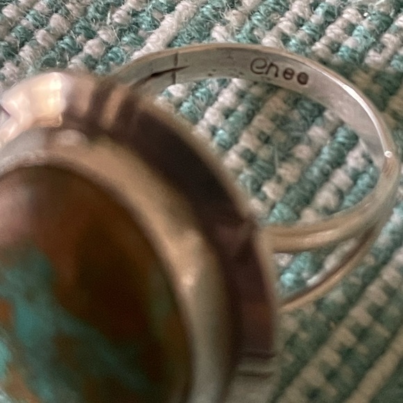 Native American High Grade Mountain Turquoise Ring Signed Sz6 almost 9g - Picture 11 of 15